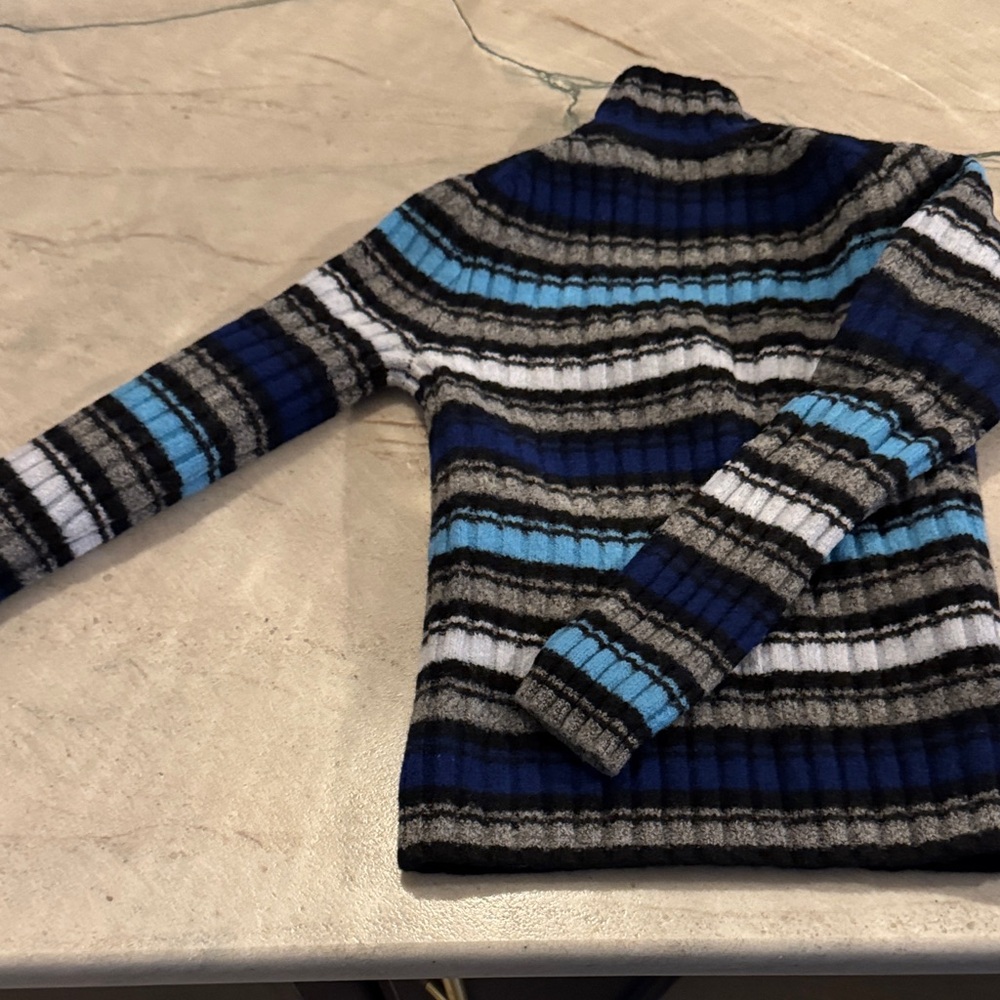 J. Crew Multicolor Striped Turtleneck Sweater